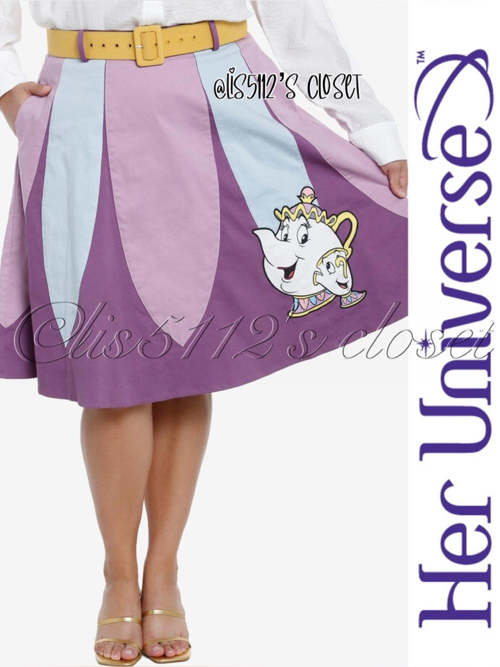 Her Universe Beauty And The Beast Mrs. Potts & Chip Retro Skirt 2X 18 20